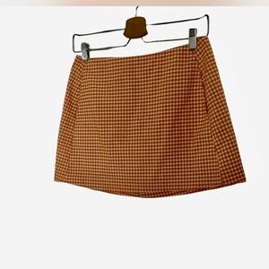 Urban Outfitters Orange and White Gingham  Skirt‎ Women’s Small